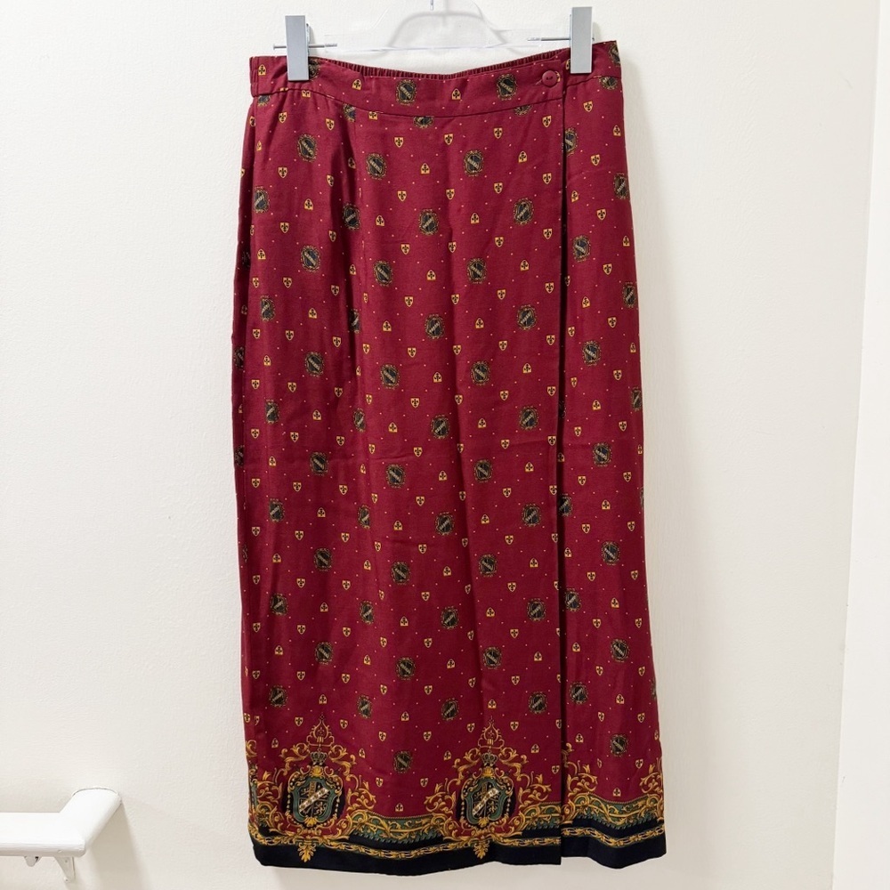 Pendleton Rayon Crest Scarf Wrap Maxi Skirt - Size 14
